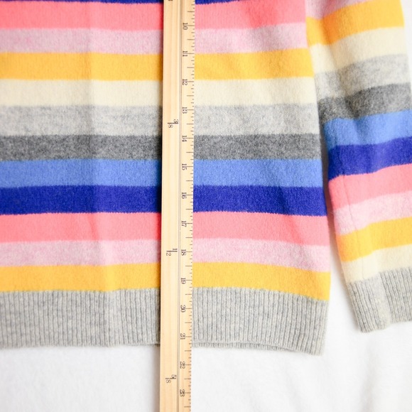 J. Crew Teddie Sweater XS/S Rainbow Striped Crewneck Preppy Soft Girl Spring - Picture 6 of 8